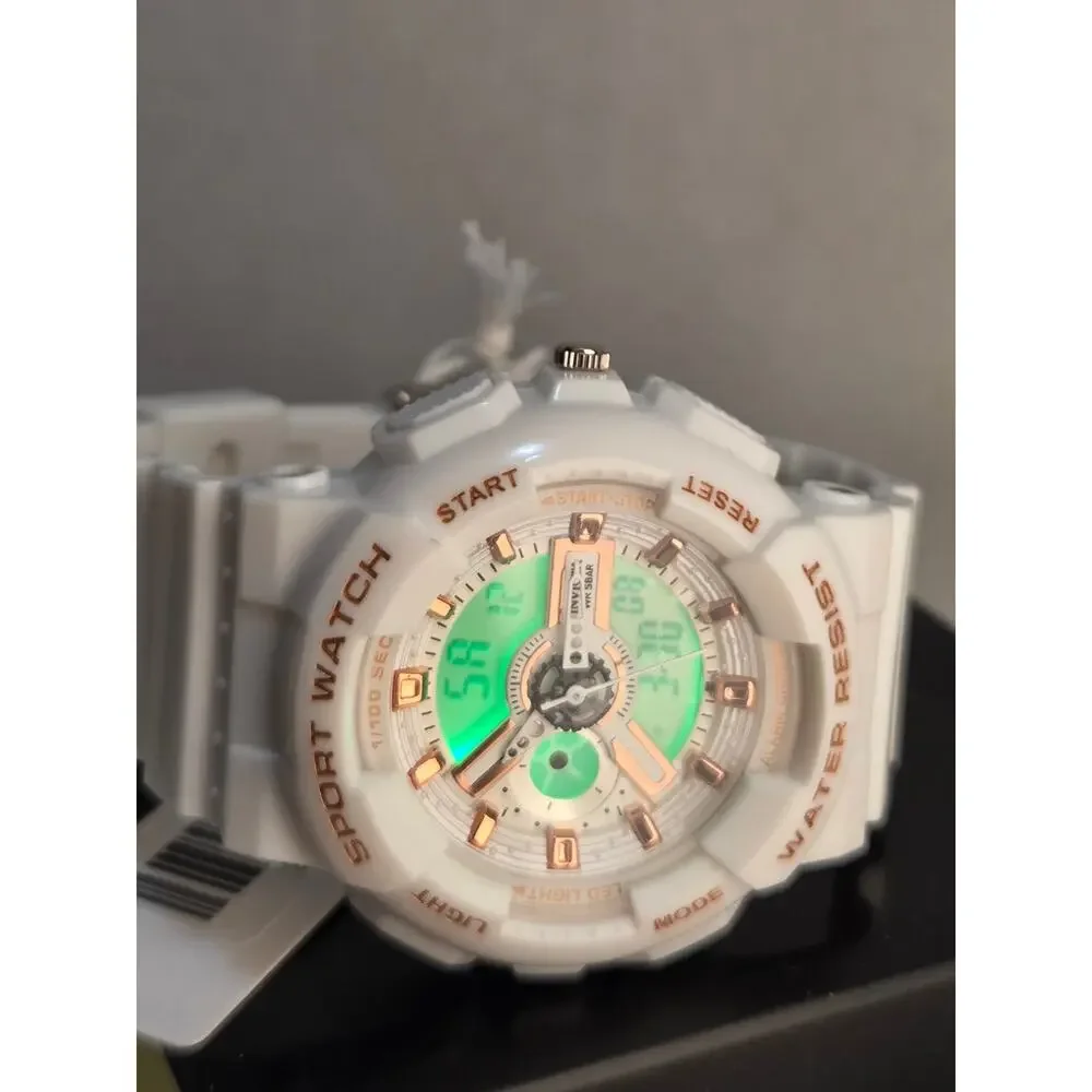 Invicta Celestial 70323 Unisex Quartz Ana Digi Watch 44mm White Rose Gold New
